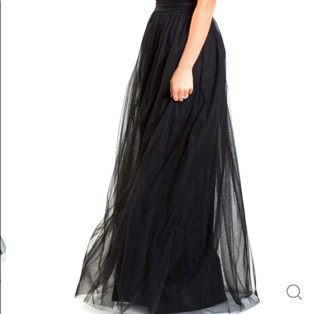 Gorgeous Vtg 1990 Black Tie Tulle Lined Maxi Skirt